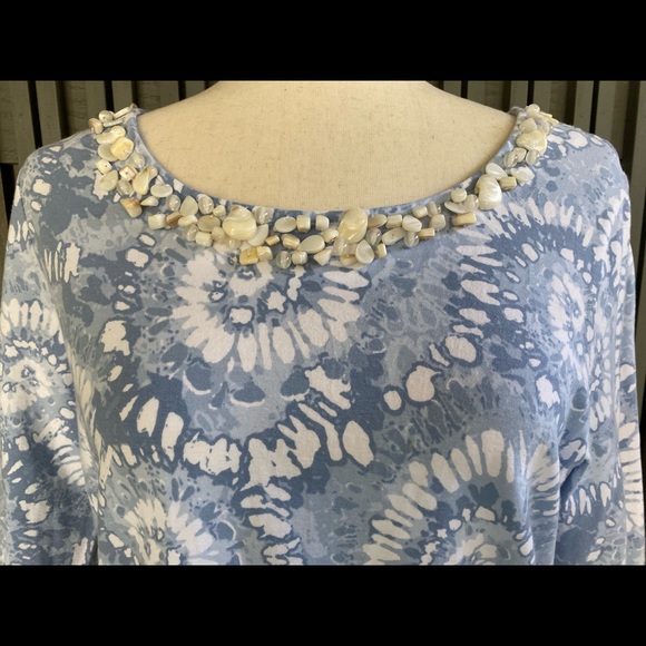 Ruby Rd. petite Cotton/Spandex Shirt Petite Large with Embellishments! - Picture 2 of 5